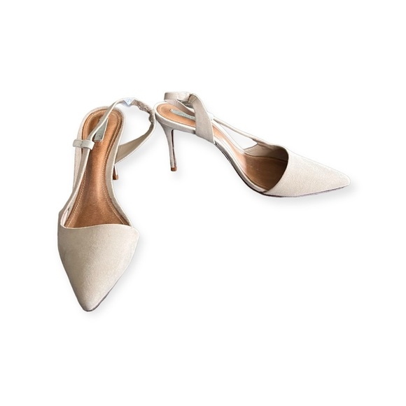Schutz nude beige heels pointy pointed toe shoes eur 39 US 8 - Picture 1 of 7
